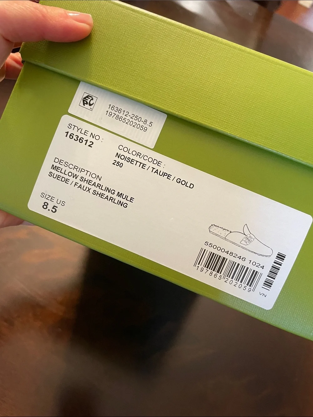 NIB Tory Burch Mellow Mule - Taupe - Size 8.5